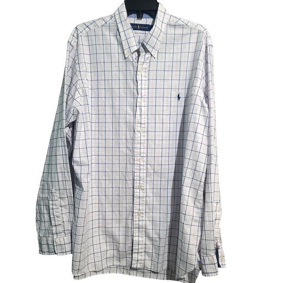 Ralph Lauren Checkered Button-Up Shirt Size XL White Blue Pink - Picture 1 of 7
